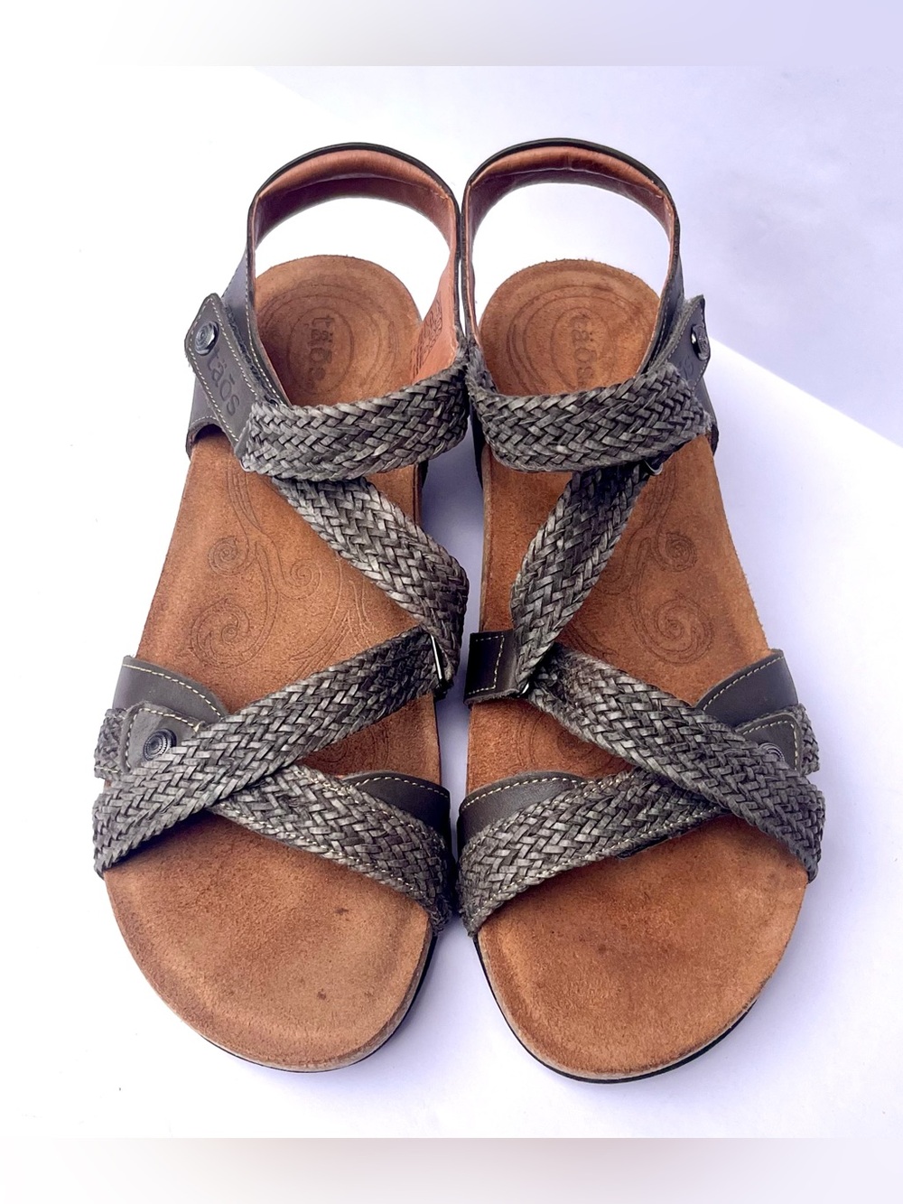 Taos Trulie Leather Sandals Comfort Shoes Braided Strap Boho Slingback 39 8-8.5 - Picture 6 of 13